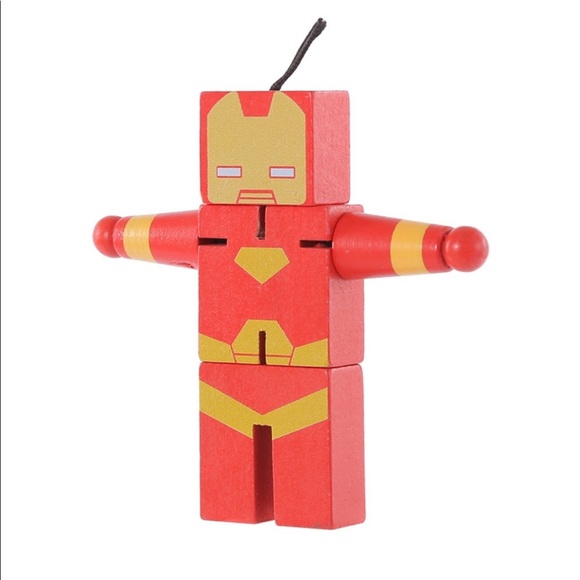NWT Miniso marvel mini iron man wooden figure cute toy keychain - Picture 4 of 5